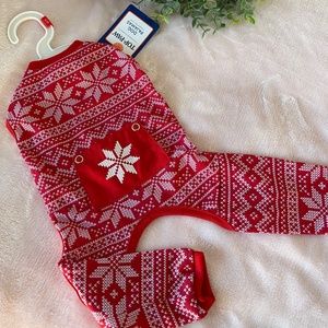 Top Paw Red Fair Isle Pet Pajamas Size: XS